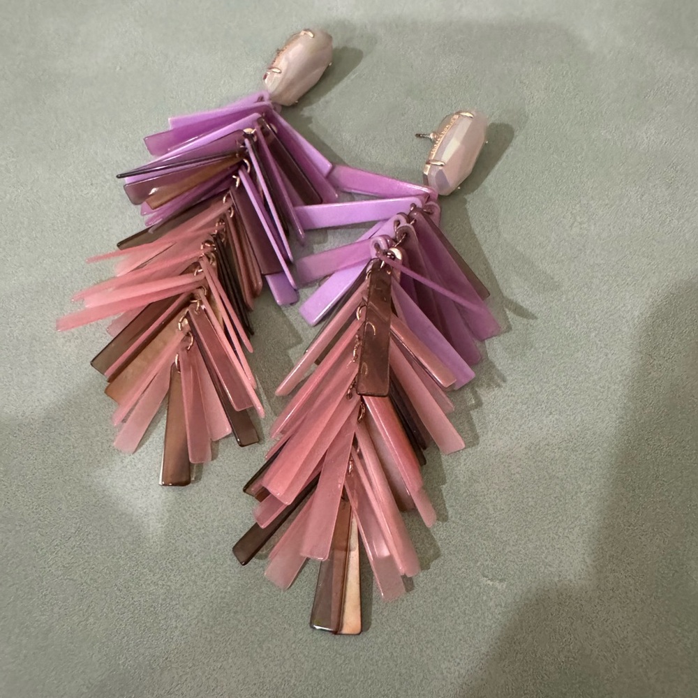 Kendra Scott Justine - Pink and Purple Fringe Earrings